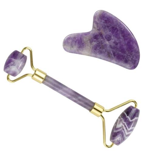 ЖЕЗАН НАБОР ДЛЯ ГУАША аметист (ролик + лапка)