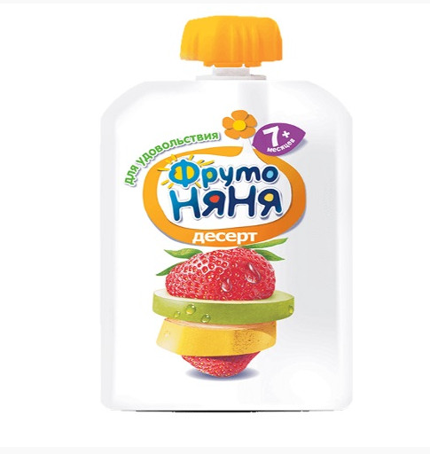 ФРУТОНЯНЯ ДЕСЕРТ ФРУКТОВЫЙ яблоко,банан,клубника 90 гр