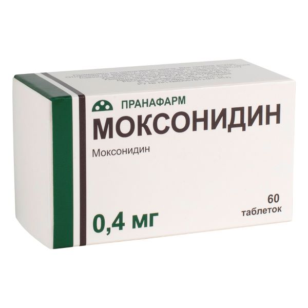 МОКСОНИДИН ПРАНА табл. п/о плен. 0,4 мг №60