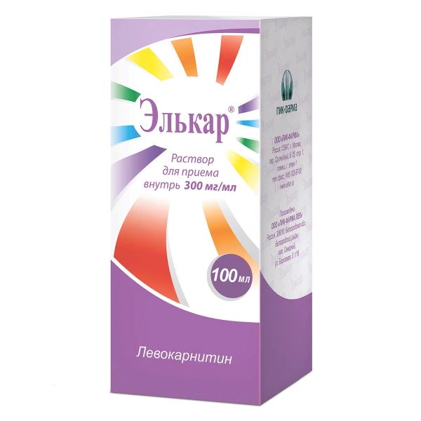 ЭЛЬКАР р-р внутр. 300 мг/мл 100 мл