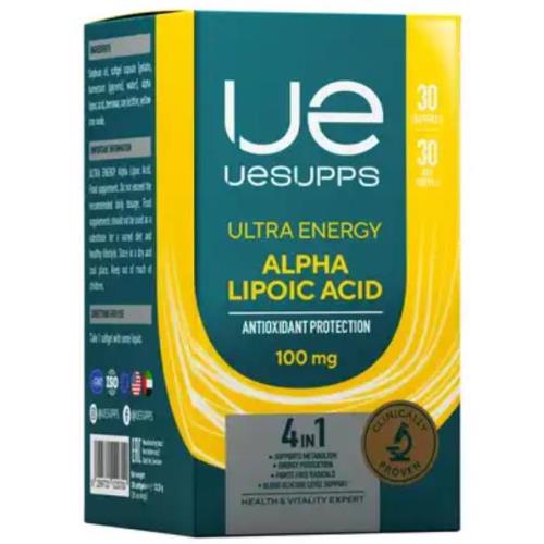 UESUPPS УЛЬТРА ЭНЕРДЖИ АЛЬФА-ЛИПОЕВАЯ КИСЛОТА капс. №30