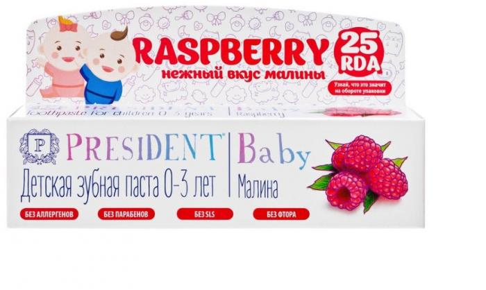 ПРЕЗИДЕНТ БЕБИ ЗУБНАЯ ПАСТА ДЕТСКАЯ 30 мл малина