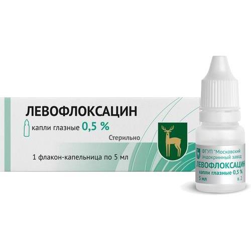 ЛЕВОФЛОКСАЦИН МЭЗ капли глазные 0,5% фл.- кап. 5 мл