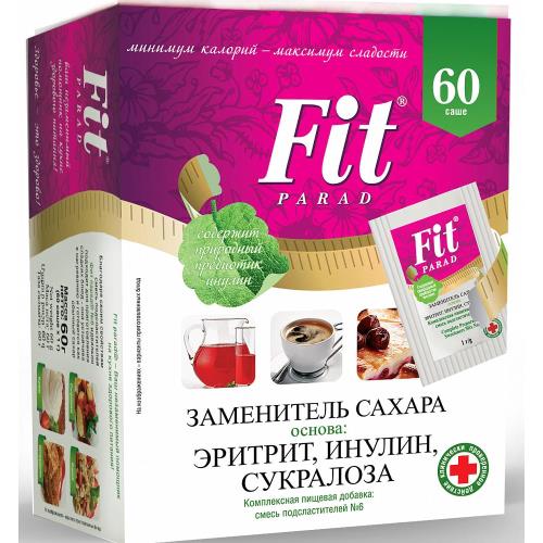ФИТПАРАД ЗАМЕНИТЕЛЬ САХАРА ПОРОШОК №6 саше №60