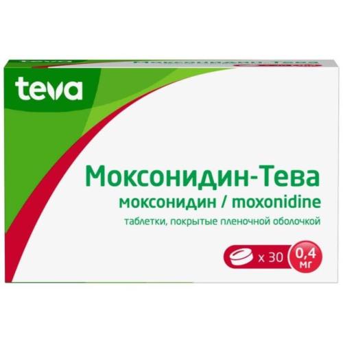 МОКСОНИДИН ТЕВА табл. п/о плен. 0,4 мг №30
