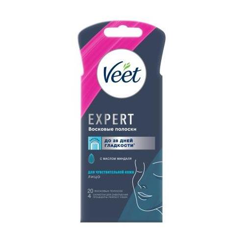 VEET EXPERT ПОЛОСКИ ВОСКОВЫЕ ДЛЯ ДЕПИЛЯЦИИ для чувствит. кожи №12