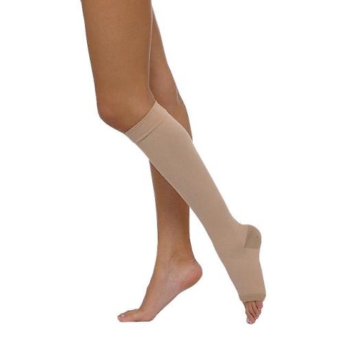 ЧУЛОК КОМПРЕССИОННЫЙ ДО КОЛЕНА КРУГЛОВЯЗАНЫЙ бежевый 2 класс компр. р.3