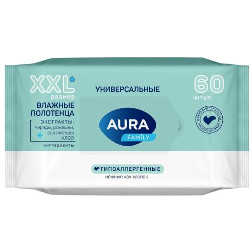 АУРА ПОЛОТЕНЦА ВЛАЖНЫЕ универсальные №60