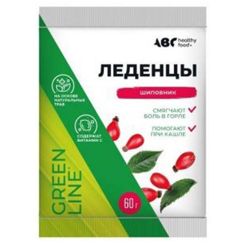 АВС ХЭЛСИ ФУД  леденцы шиповник 60 гр