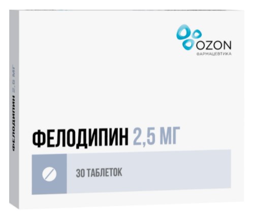 ФЕЛОДИПИН ОЗОН табл. пролонг. п/о 2,5 мг №30