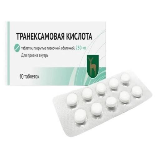 ТРАНЕКСАМОВАЯ КИСЛОТА МЭЗ табл. п/о плен. 250 мг №10
