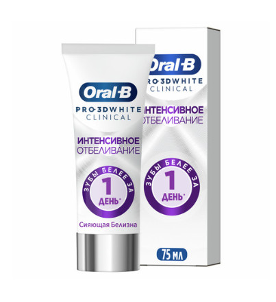 ОРАЛ-БИ (ORAL-B) PRO-3D WHITE ОТБЕЛИВАНИЕ ЗУБНАЯ ПАСТА 75 мл