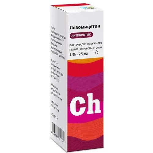 ЛЕВОМИЦЕТИН РЕНЕВАЛ р-р спирт. наруж. 1% фл.- кап. 25 мл
