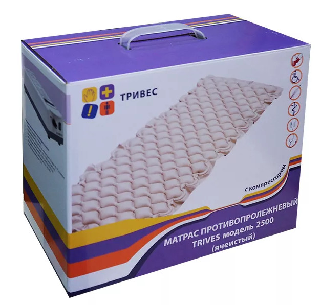 МАТРАС ПРОТИВОПРОЛЕЖНЕВЫЙ ТРИВЕС 2500 ячеистый 90см х 200см х 7см с компрессором