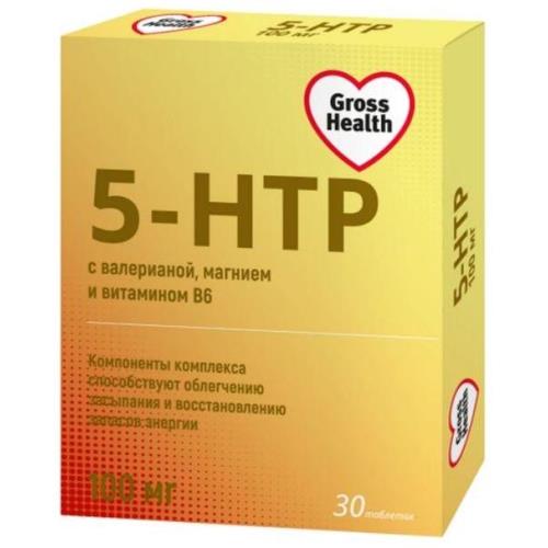 GROSS HEALTH 5-НТР С ВАЛЕРИАНОЙ МАГНИЕМ И ВИТ. В6 табл. №30