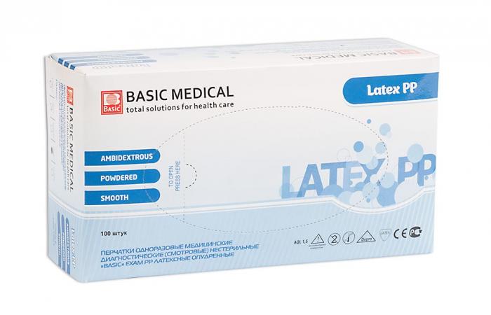 ПЕРЧАТКИ СМОТРОВЫЕ НЕСТЕРИЛЬНЫЕ ЛАТЕКСНЫЕ опудр. L №50 пар