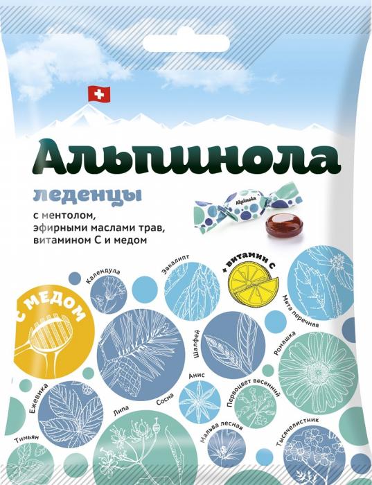 АЛЬПИНОЛА леденцы ментол/мед 75 гр