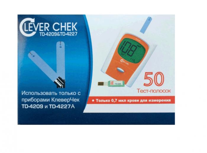КЛЕВЕР ЧЕК ТЕСТ-ПОЛОСКИ ДЛЯ ГЛЮКОМЕТРА TD-4209/TD-4227A №50