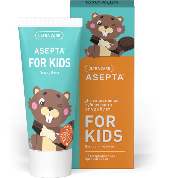АСЕПТА КИДС ЗУБНАЯ ПАСТА ДЕТСКАЯ (ГЕЛЕВАЯ) 50 мл от 4 до 8 лет