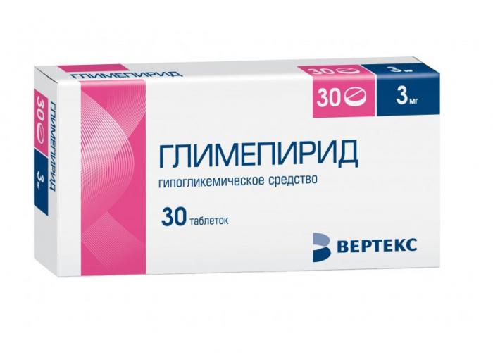 ГЛИМЕПИРИД ВЕРТЕ табл. 3 мг №30