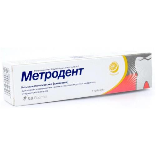 МЕТРОДЕНТ лимон гель стомат. туба 20 гр