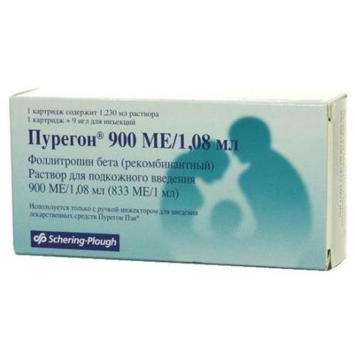 ПУРЕГОН р-р д/инъекц. п/к 900 МЕ/1,08 мл картридж №1