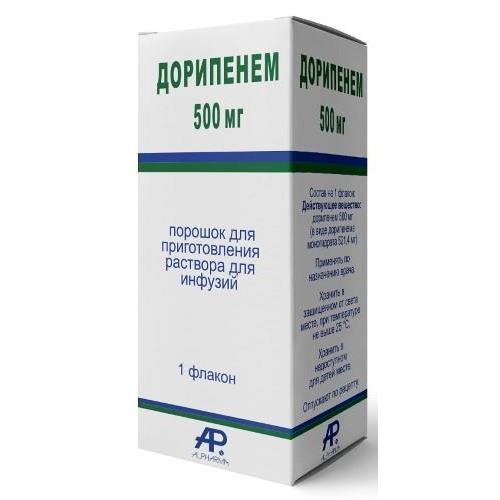 ДОРИПЕНЕМ пор. д/приг. инф. 500 мг фл. №1