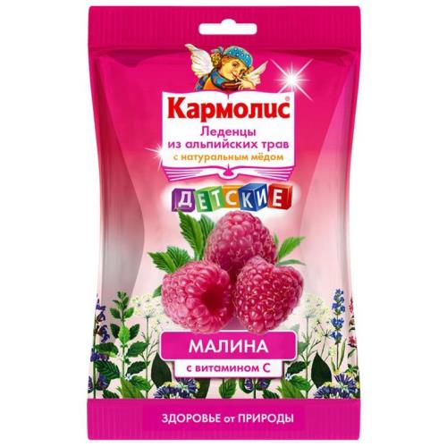 АЛЬПИЙСКАЯ КАРАМЕЛЬ С МЕДОМ И ВИТАМИНОМ С леденцы малина 75 гр