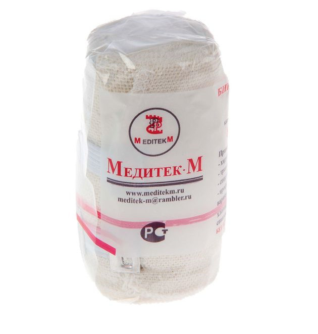 БИНТ ЭЛАСТИЧНЫЙ МЕДИТЕК с застежкой 8см х 4м