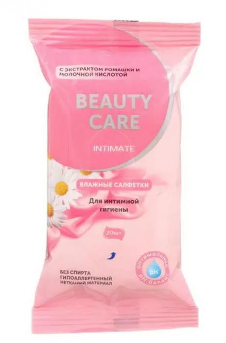 БЬЮТИ КАРЕ  САЛФЕТКИ ДЛЯ ИНТИМНОЙ ГИГИЕНЫ ромашка/молочная кислота №20
