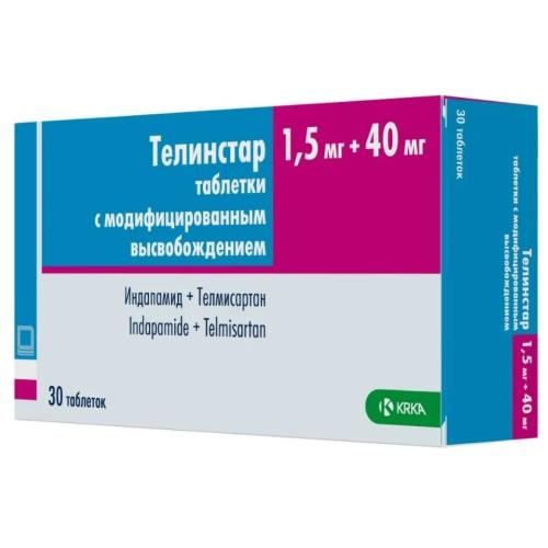 ТЕЛИНСТАР табл. с модиф. высв. 1,5+40 мг №30