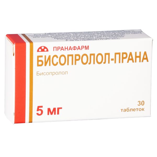 БИСОПРОЛОЛ ПРАНА табл. п/о плен. 5 мг №30