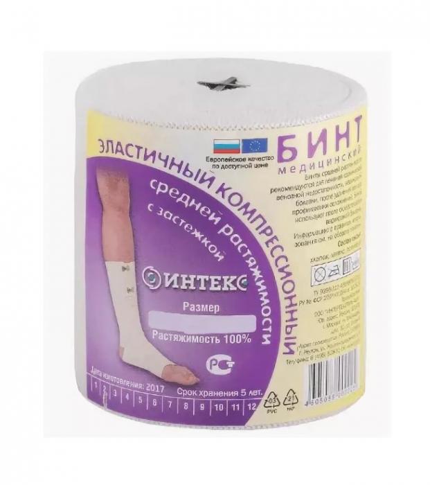БИНТ ЭЛАСТИЧНЫЙ СР ИНТЕКС с застежкой 10см х 3м