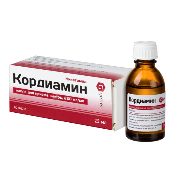 КОРДИАМИН ТЕХНОПАРК капли внутр. 25% фл.- кап. 25 мл