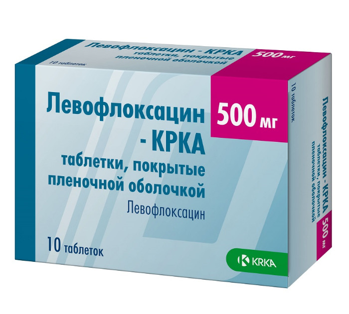 ЛЕВОФЛОКСАЦИН KRKA табл. п/о плен. 500 мг №10