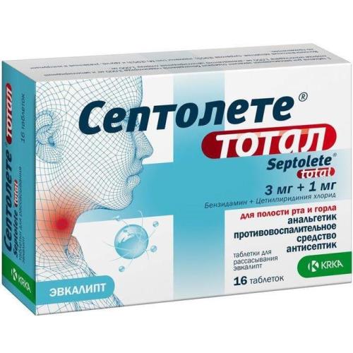 СЕПТОЛЕТЕ ТОТАЛ эвкалипт табл. д/рассас. №16