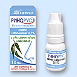 РИНОРУС капли в нос 0,1% фл.- кап. 10 мл