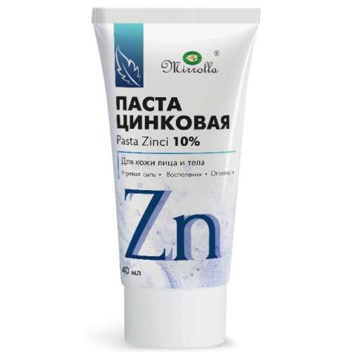 ЦИНКОВАЯ ПАСТА МИРРОЛЛА туба 10% 40 мл
