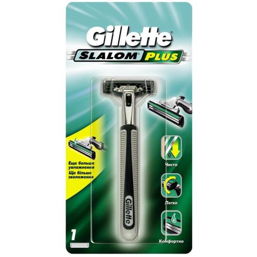 ЖИЛЛЕТТ (GILLETTE) SLALOM PLUS PUSHCL СТАНОК 1 кассета
