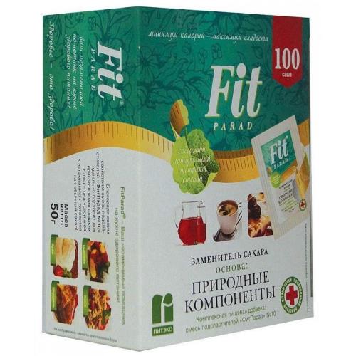 ФИТПАРАД ЗАМЕНИТЕЛЬ САХАРА ПОРОШОК №10 саше №100