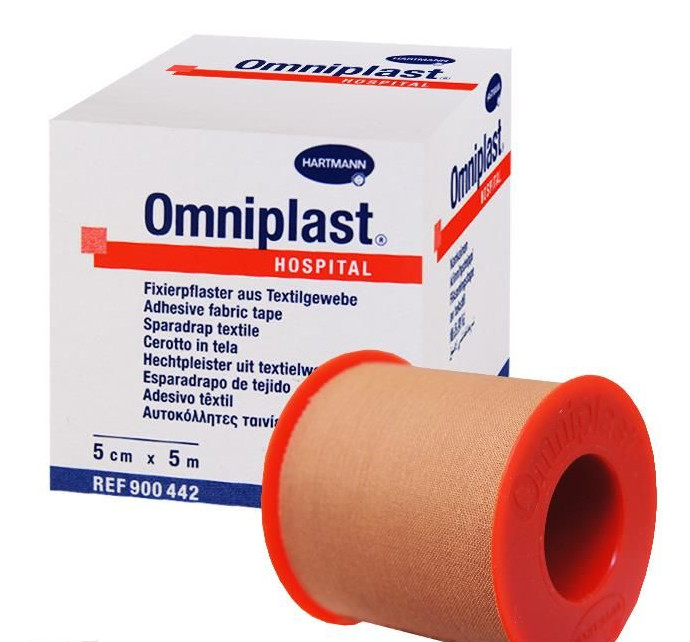 ЛЕЙКОПЛАСТЫРЬ ФИКСИРУЮЩИЙ ХАРТМАНН OMNIPLAST текстильный 5см х 5м