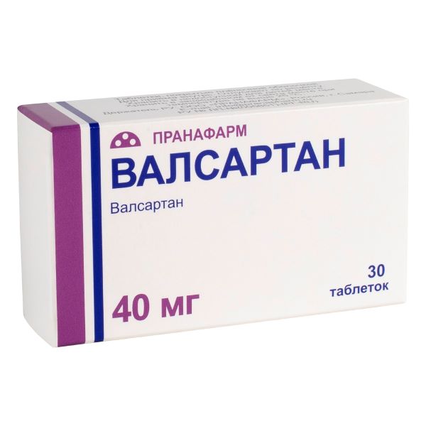 ВАЛСАРТАН ПРАНА табл. п/о плен. 40 мг №30