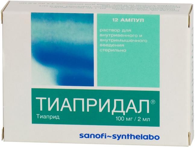 ТИАПРИДАЛ р-р д/инъекц. в/в, в/м 5% амп. 2 мл №12