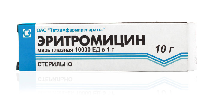 ЭРИТРОМИЦИН ТАТХИМФАРМ мазь глазная 10000 ЕД/г 10 гр