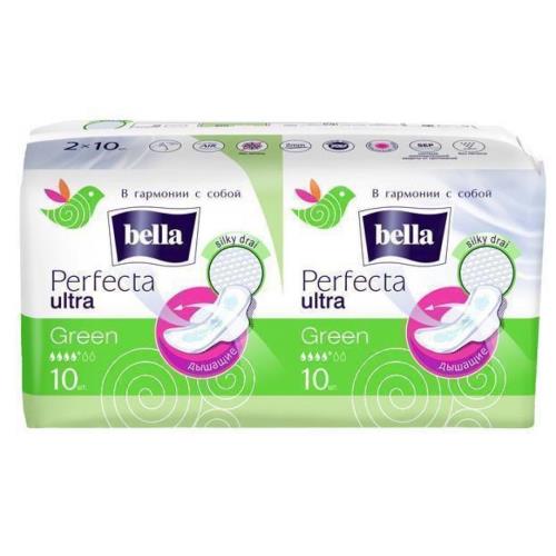 БЕЛЛА ПРОКЛАДКИ ПЕРФЕКТА УЛЬТРА ЗЕЛЕНЫЕ №10 +10