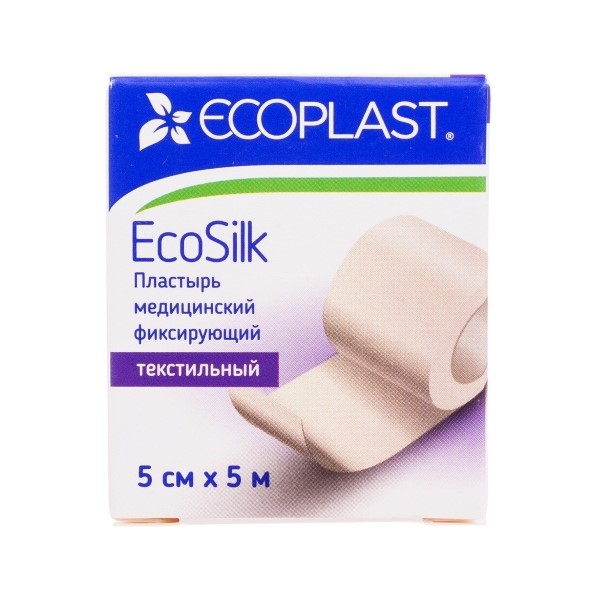 ЛЕЙКОПЛАСТЫРЬ ФИКСИРУЮЩИЙ ЭКОПЛАСТ шелковая основа 5см х 500см