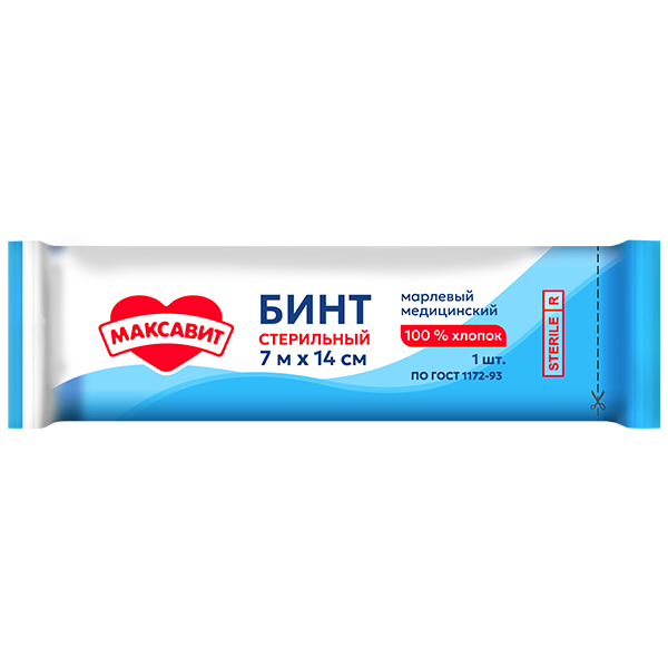 БИНТ СТЕРИЛЬНЫЙ ТМ инд. уп. 14см х 7м