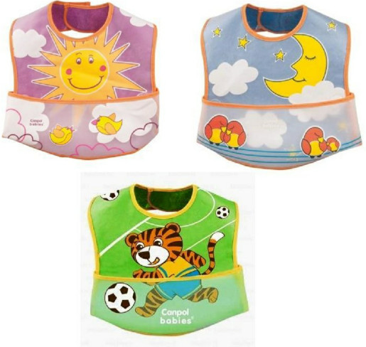 КАНПОЛ BABIES СЛЮНЯВЧИК 15112 пластиковый мягкий на липучке