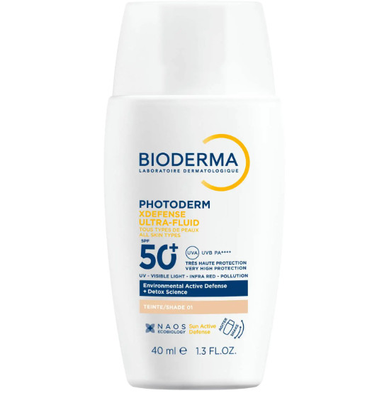 БИОДЕРМА (BIODERMA) ФОТОДЕРМ XDEFENSE ФЛЮИД СОЛНЦЕЗАЩИТНЫЙ 40 мл SPF50+ очень светлый оттенок