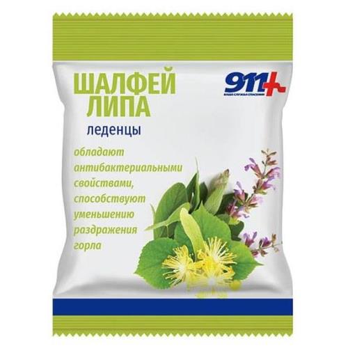 911 ВИТАМИН С леденцы шалфей/липа 50 гр